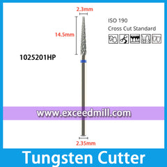 1025201HP-Cross Cut Standard Dental Laboratory Tungsten Carbide Cutter 2.35mm Shank