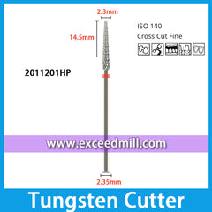 2011201HP-Cross Cut Fine Dental Laboratory Tungsten Carbide Cutter 2.35mm Shank