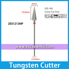 2031213HP-Cross Cut Fine Dental Laboratory Tungsten Carbide Cutter 2.35mm Shank