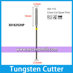 3018292HP-Cross Cut Super Fine Dental Laboratory Tungsten Carbide Cutter 2.35mm Shank