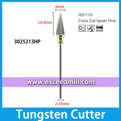 3025213HP-Cross Cut Super Fine Dental Laboratory Tungsten Carbide Cutter 2.35mm Shank