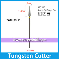 3026199HP-Cross Cut Super Fine Dental Laboratory Tungsten Carbide Cutter 2.35mm Shank