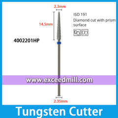 4002201HP-Diamond Cut with Prism Surface Dental Laboratory Tungsten Carbide Cutter 2.35mm Shank