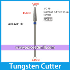 4003201HP-Diamond Cut with Prism Surface Dental Laboratory Tungsten Carbide Cutter 2.35mm Shank