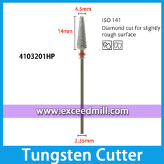 4103201HP-Diamond Cut for Slightly Rough Surface Dental Laboratory Tungsten Carbide Cutter 2.35mm Shank