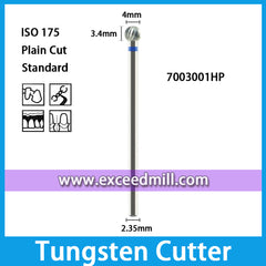 7003001HP- Plain Cut Standard Dental Laboratory Tungsten Carbide Cutter 2.35mm Shank