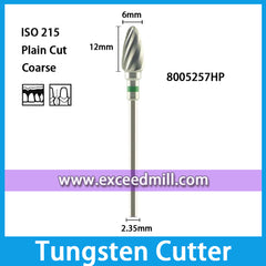 8005257HP-Plain Cut Coarse Dental Laboratory Tungsten Carbide Cutter 2.35mm Shank