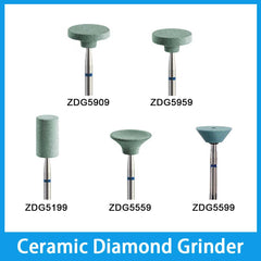 Dental Ceramic Diamond Grinder No Water Cooling Needed for Triming Zirconia, Glass Ceramic, Porcelain-ZDG5909, ZDG5959, ZDG5199, ZDG5559, ZDG5599