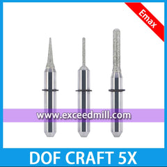 DOF CRAFT 5X Diamond Grinder Tools for Milling Lithium Disilicate, Glass Ceramics