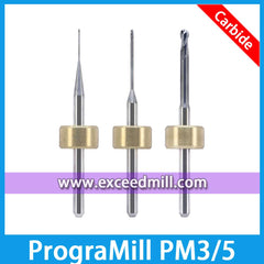 PrograMill PM3/5 Carbide Tools for Milling Zirconia, Wax, PMMA, PEEK, Soft Metal