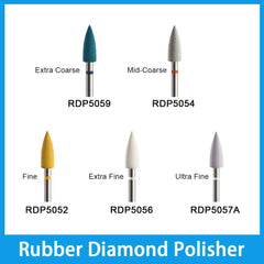 Dental Rubber Diamond Polisher for High-gloss Polishing Zirconia Porcelain-RDP5059, RDP5054, RDP5052, RDP5056, RDP5057A