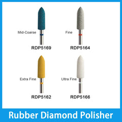 Dental Rubber Diamond Polisher for High-gloss Polishing Zirconia Porcelain-RDP5169, RDP5164, RDP5162, RDP5166