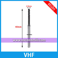 VHF CAD/CAM Tools 40mm Length with Diamond Coat Special for Milling Zirconia Disc