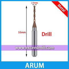 ARUM CAD/CAM 6mm Shank Drilling Tools for Machining Titanium, COCR