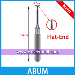 ARUM CAD/CAM 6mm Shank Tools Flat-End for Milling Titanium,COCR