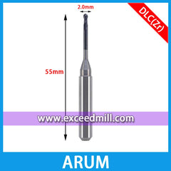 ARUM CAD/CAM 6mm Shank Tools with DLC Coat for Machining Zirconia Disc