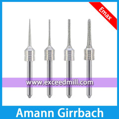 Amann Girrbach CAD/CAM Diamond Grinder Tools for Milling Lithium Disilicate, Glass Ceramics