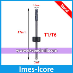 Imes-Icore CAD/CAM Tools 3mm Shank for Milling Titanium, CoCr T1/T6 T2/T7 T4/T9