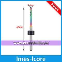 Fresas Imes-Icore de 3 mm de diámetro del vástago especiales para mecanizado de PMMA, PEEK, para evitar que se pegue