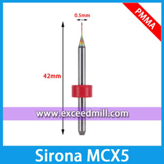 Sirona MCX5 CAD/CAM Milling Burs Special for PMMA, PEEK, to Avoid Sticking