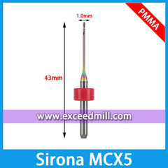 Sirona MCX5 CAD/CAM Milling Burs Special for PMMA, PEEK, to Avoid Sticking