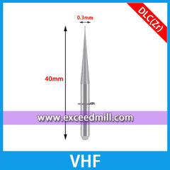 VHF CAD/CAM Milling Bur 40mm Length with DLC Coat for Zirconia Block