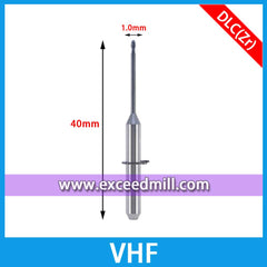 VHF CAD/CAM Milling Bur 40mm Length with DLC Coat for Zirconia Block