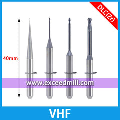 VHF CAD/CAM Milling Bur 40mm Length with DLC Coat for Zirconia Block