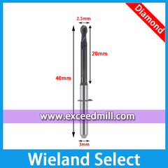 Wieland Select CAD/CAM Tools with Diamond Coat Special for Milling Zirconia Disc