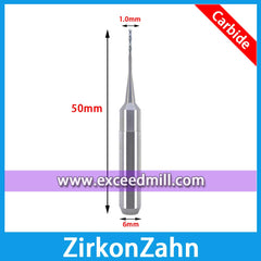 Многоцелевой фрезы ZirkonZahn 6mm диаметр хвостовика для фрезерования циркония, воска, PMMA и т. Д.