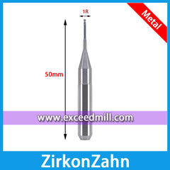 ZirkonZahnM1 CAD/CAM-Werkzeuge zum Fräsen von Titan, CoCr mit Kugel-Ende und Flach-Ende